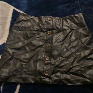 Leather black skirt